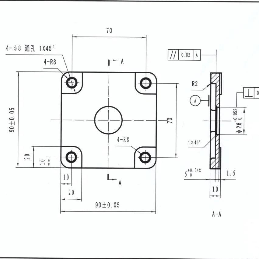 CNC Machining Tolerances display diagram